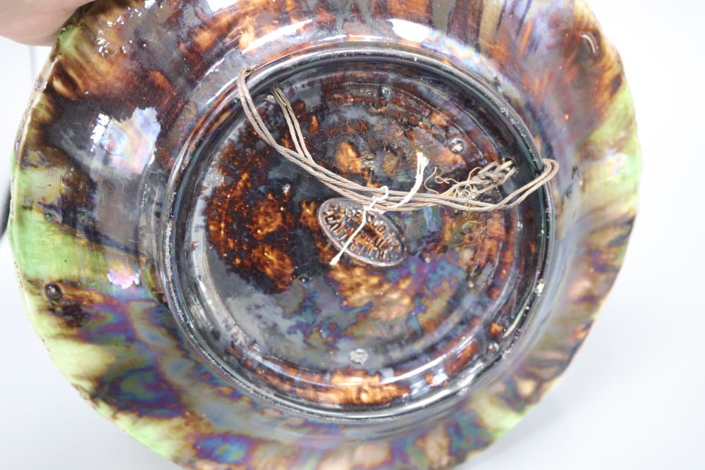 A Palissy style dish, decorated with reptiles and insects